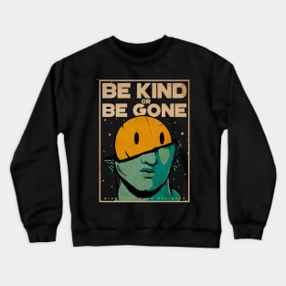 ancient greek broken statue of david synthwave colors vaporwave be kind or be gone Crewneck Sweatshirt